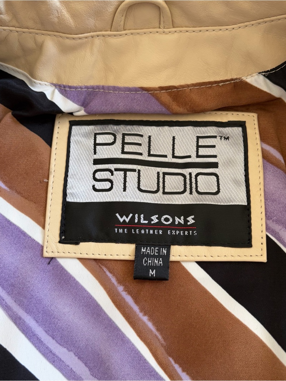 Pelle Studio Tan Real Leather Zip Jacket Size Medium - Picture 4 of 10